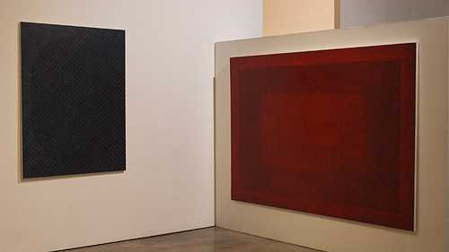 Installation, Monash University 2010. Left, The Tenuous Screen, right, Subtext.