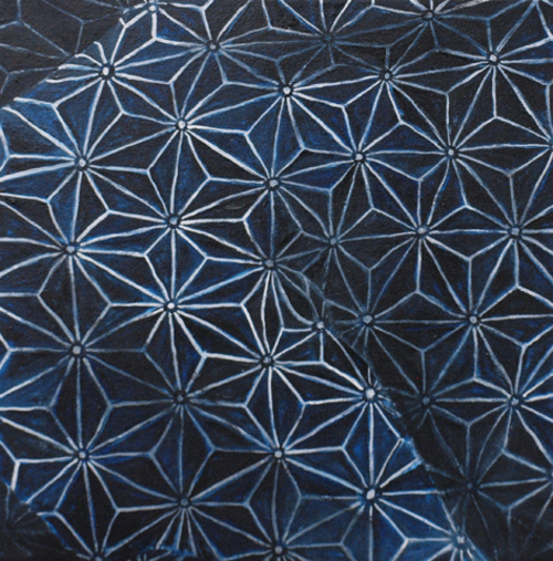 Wendy Kelly. Indigo, 2023. Oil on canvas on board 31 x 31 cm